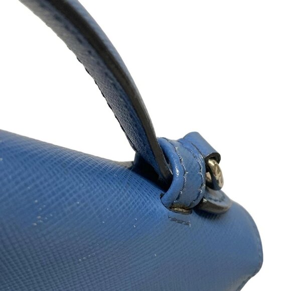 Auth PRADA - Blue Saffiano Leather Handbag - Picture 10 of 16